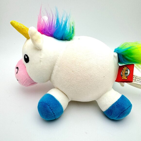 Adventure Planet Plush Unicorn Toy Rainbow Mane Blue Hooves Soft & Cuddly - Picture 5 of 9